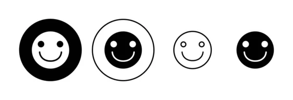 Ícone Sorriso Definido Ícone Emoticon Sorriso Feedback — Vetor de Stock