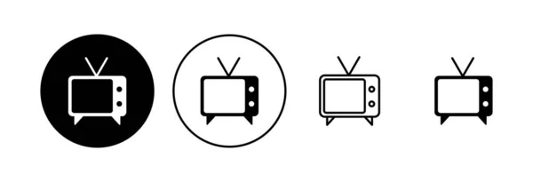 Set Icone Televisive Vettore Icona Della Televisione — Vettoriale Stock