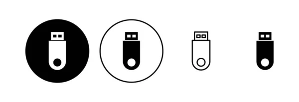 Conjunto Iconos Usb Flash Vector Icono Disco — Vector de stock