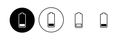 Batarya simgesi ayarlandı. Şarj seviyesi. pil yükleme simgesi