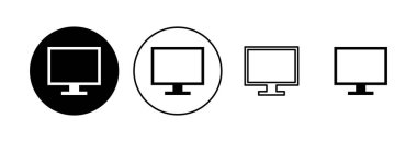 Bilgisayar simgesi ayarlandı. bilgisayar izleyici simgesi vektörü.