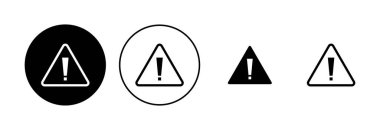Ünlem tehlike işareti. Dikkat işareti simgesi ayarlandı. Tehlike uyarısı işareti