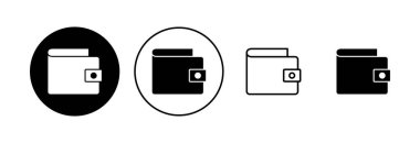 Cüzdan simgesi ayarlandı. cüzdan vektör simgesi