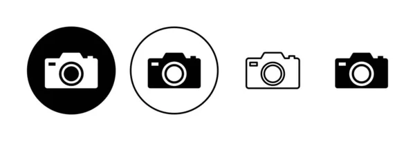 Conjunto Iconos Icono Cámara Fotográfica Icono Fotografía Cámara — Vector de stock