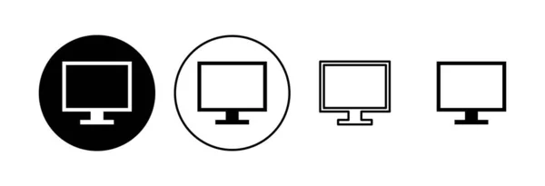 Ensemble Icônes Informatiques Ordinateur Moniteur Icône Vecteur — Image vectorielle