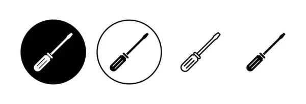 Schraubenzieher Icon Set Symbolvektor Für Werkzeuge — Stockvektor