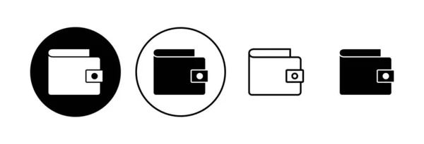Cüzdan Simgesi Ayarlandı Cüzdan Vektör Simgesi — Stok Vektör