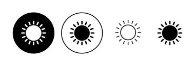 Güneş ikonu ayarlandı. Parlaklık Simgesi vektörü