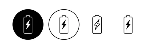 Batterie Symbol Gesetzt Batterieladestand Akkuladesymbol — Stockvektor