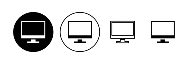 Computer Icoon Ingesteld Computer Monitor Pictogram Vector — Stockvector