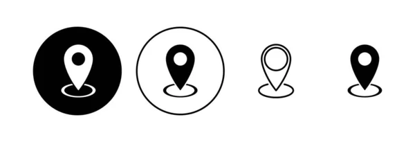 Pin Symbol Gesetzt Lokalisierungssymbol Vektor Zielsymbol Kartenstift — Stockvektor