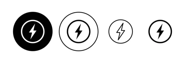 Erő Ikon Beállítva Energiakapcsoló Ikon Elektromos Teljesítmény — Stock Vector