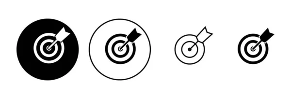 Hedef Simgesi Ayarlandı Hedef Simge Vektörü Hedef Pazarlama Simgesi Vektörü — Stok Vektör