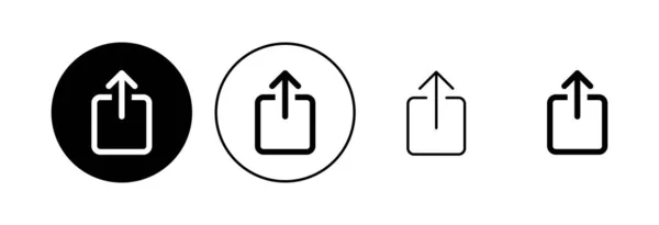 Upload Icon Set Load Data Symbol — Stock Vector