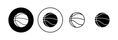 Basketbol ikonu seti. Basketbol ikonu. Basketbol logo vektör simgesi