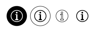 Bilgi simgesi simgesi ayarlandı. ikon vektörü hakkında. Faq simgesi