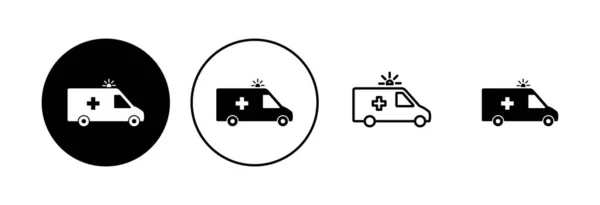 Icônes Ambulance Réglées Ambulance Icône Design — Image vectorielle