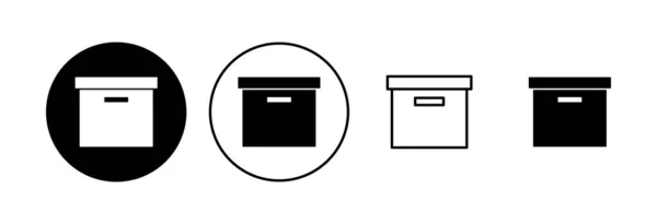 ボックスアイコンセット ボックスベクトルアイコンパッケージ小包 — ストックベクタ