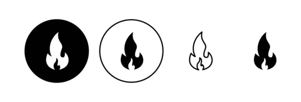 Fire Icon Set Fire Vector Icon — Stock Vector