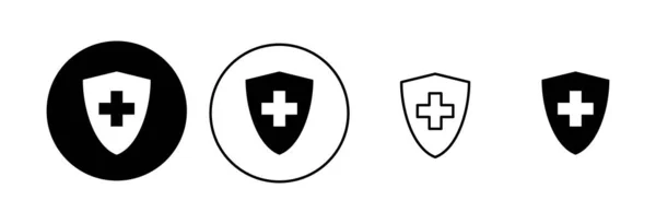Ensemble Icônes Assurance Maladie Icône Document Santé Assurance — Image vectorielle