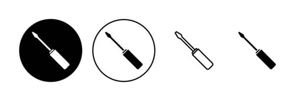 Schroevendraaierpictogram Ingesteld Gereedschap Icoon Vector — Stockvector