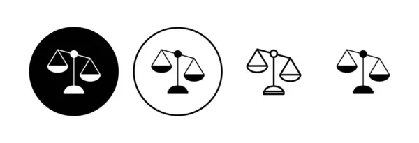 Conjunto Iconos Escalas Icono Escala Legal Escalas Vector Icono Justicia — Archivo Imágenes Vectoriales