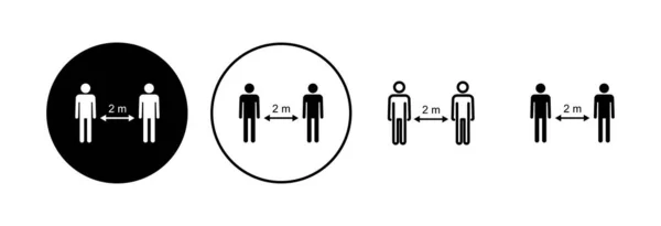 社交距离图标集 社会疏远的图标 自我检疫标志 — 图库矢量图片