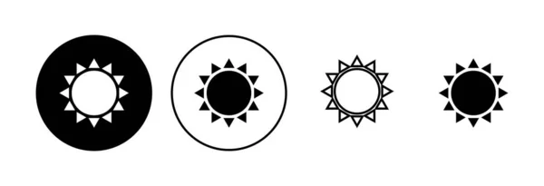 太阳的图标设置 亮度图标矢量 — 图库矢量图片