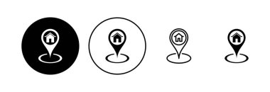 Adres simgesi ayarlandı. ev konumu simge vektörü