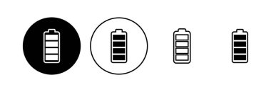 Batarya simgesi ayarlandı. Şarj seviyesi. pil yükleme simgesi