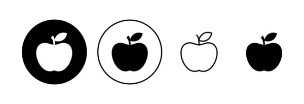 Set Icone Apple Icona Vettoriale Apple Simboli Mela Vostro Web — Vettoriale Stock