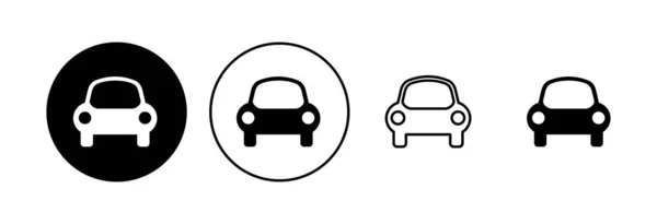 Conjunto Iconos Icono Vector Coche Sedán Pequeño — Vector de stock