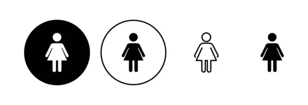 Vrouwelijke Icoon Set Vrouw Pictogram Vector — Stockvector