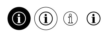 Bilgi simgesi simgesi ayarlandı. ikon vektörü hakkında. Faq simgesi