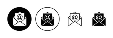 Posta simgesi seti. e- posta simgesi vektörü. E- posta simgesi. Zarf illüstrasyonu