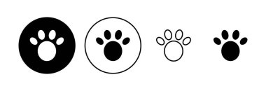 Paw simgesi hazır. Pençe izi ikon vektörü. köpek ya da kedi pençesi