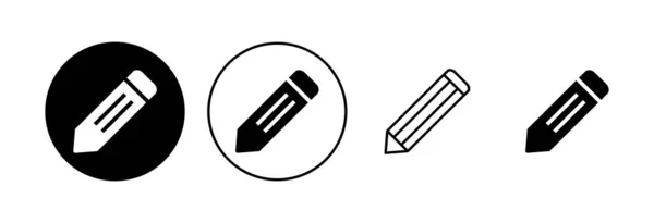 Ensemble Icônes Crayon Symbole Stylo Modifier Vecteur Icône — Image vectorielle