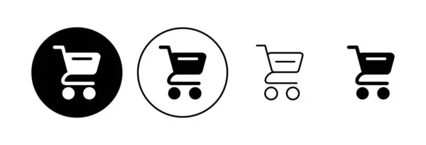 Ensemble Icônes Shopping Icône Panier Vecteur Icône Chariot — Image vectorielle