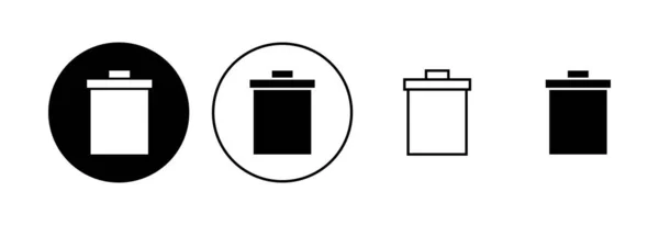 Ensemble Icônes Poubelle Icône Poubelle Supprimer Icône Vecteur Ordures — Image vectorielle
