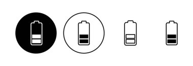 Batarya simgesi ayarlandı. Şarj seviyesi. pil yükleme simgesi