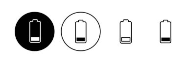Batarya simgesi ayarlandı. Şarj seviyesi. pil yükleme simgesi