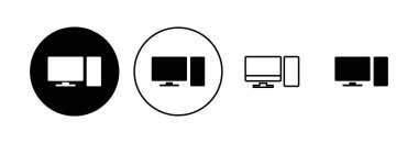 Bilgisayar simgesi ayarlandı. bilgisayar izleyici simgesi vektörü.