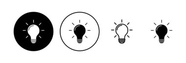 Lamba simgesi ayarlandı. Ampul simgesi vektörü. fikir sembolü.