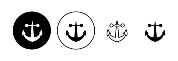 Zestaw Ikon Kotwicy Logo Symbolu Kotwicy Ikona Kotwicy Morskiej — Wektor stockowy