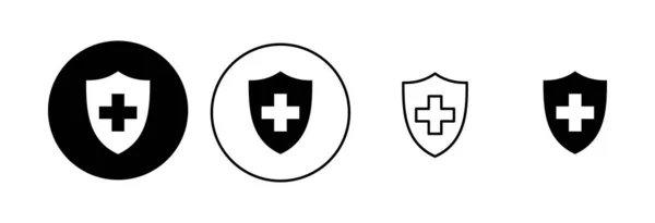 Ziektekostenverzekering Icoon Set Pictogram Verzekeringsgezondheidsdocument — Stockvector