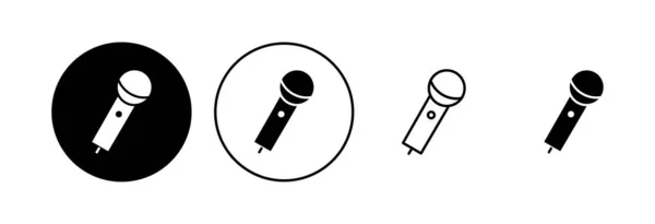 Conjunto Iconos Micrófono Vector Icono Karaoke — Vector de stock