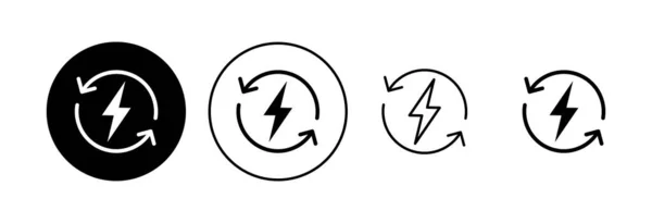 Набор Значков Питания Значок Переключателя Питания Электроэнергия — стоковый вектор