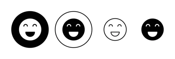 Smile Icon Gesetzt Smile Emoticon Symbol Feedback — Stockvektor