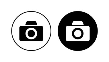 Kamera simgesi ayarlandı. Fotoğraf makinesi simgesi. kamera fotoğrafçılık simgesi.