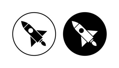 Roket ikonu hazır. Başlangıç simgesi vektörü. 
